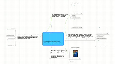 Mind Map: Autumn nights brought soccer games that held the greatest weight in my memory.