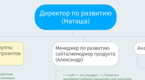 Mind Map: Директор по развитию (Наташа)
