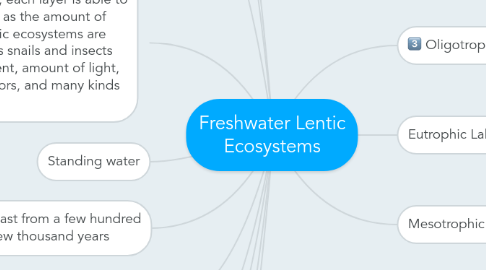 Mind Map: Freshwater Lentic Ecosystems