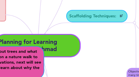 Mind Map: Planning for Learning            Tahera Ahmad