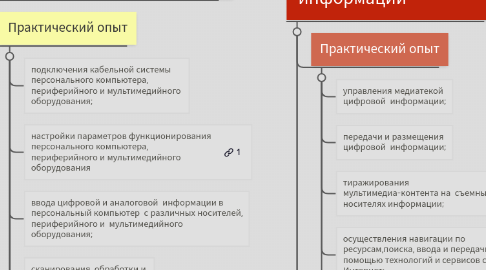 Mind Map: Знания,умение и практический опыт по профессиональным модулям профессии МОЦИ