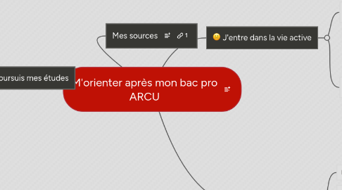 Mind Map: M'orienter après mon bac pro ARCU