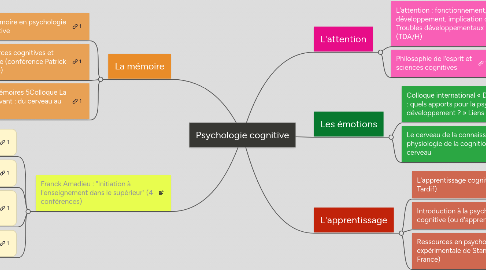 Mind Map: Psychologie cognitive