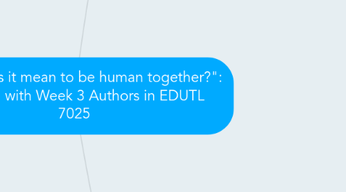 Mind Map: "What does it mean to be human together?": Learning with Week 3 Authors in EDUTL 7025