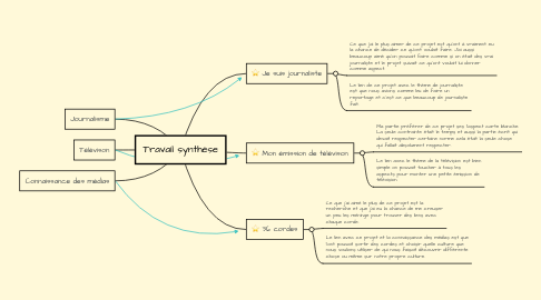 Mind Map: Travail synthèse