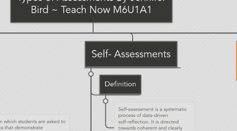 Mind Map: Types of Assessments By Jennifer Bird ~ Teach Now M6U1A1