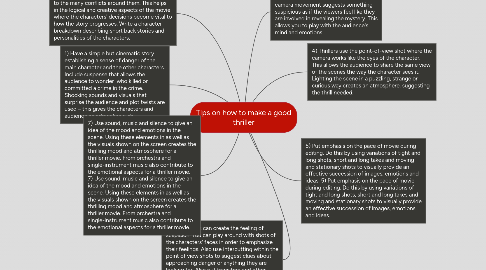 Mind Map: Tips on how to make a good thriller