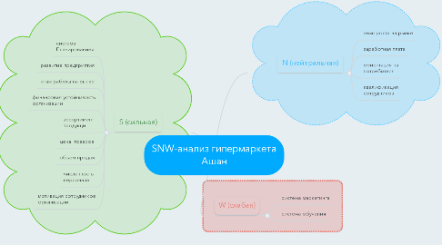 Mind Map: SNW-анализ гипермаркета Ашан