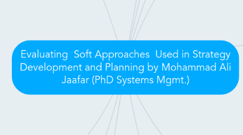 Mind Map: Evaluating  Soft Approaches  Used in Strategy Development and Planning by Mohammad Ali Jaafar (PhD Systems Mgmt.)