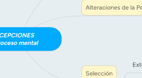 Mind Map: LAS PERCEPCIONES Proceso mental