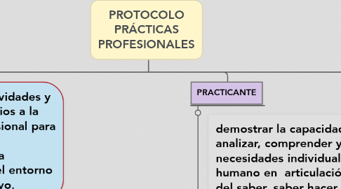 Mind Map: PROTOCOLO PRÁCTICAS PROFESIONALES