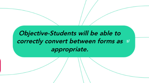 Mind Map: Objective-Students will be able to correctly convert between forms as appropriate.