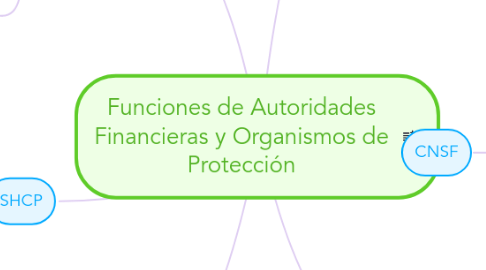 Mind Map: Funciones de Autoridades Financieras y Organismos de Protección