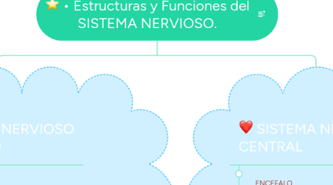 Mind Map: • Estructuras y Funciones del SISTEMA NERVIOSO.