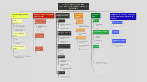 Mind Map: ESTRUCTURA DEL S.N. SISTEMA ENDOCRINO, NEUROTRANSMISORES Y SUS FUNCIONES.