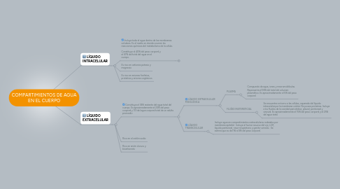 Mind Map: COMPARTIMIENTOS DE AGUA EN EL CUERPO