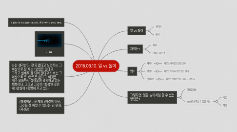 Mind Map: 2016.03.10. 일 vs 놀이