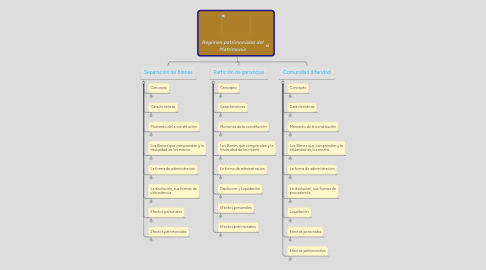 Mind Map: Regimen patrimoniales del Matrimonio