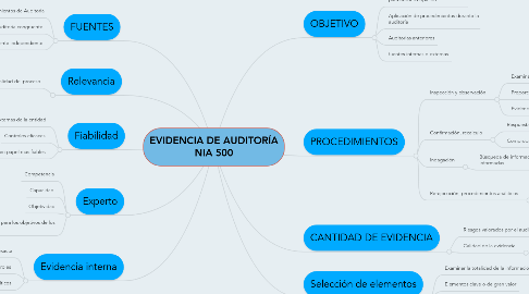 Mind Map: EVIDENCIA DE AUDITORÍA NIA 500