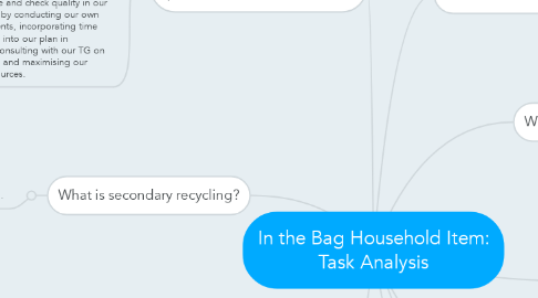 Mind Map: In the Bag Household Item: Task Analysis