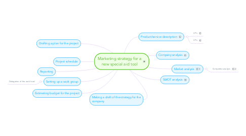 Mind Map: Marketing strategy for a new special aid tool