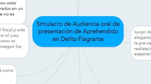 Mind Map: Simulacro de Audiencia oral de presentación de Aprehendido en Delito Flagrante