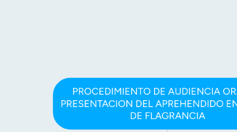 Mind Map: PROCEDIMIENTO DE AUDIENCIA ORAL DE PRESENTACION DEL APREHENDIDO EN DELITO DE FLAGRANCIA