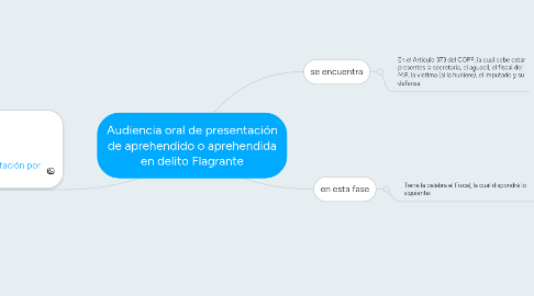 Mind Map: Audiencia oral de presentación de aprehendido o aprehendida en delito Flagrante