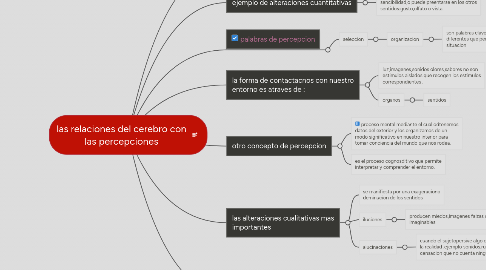 Mind Map: las relaciones del cerebro con las percepciones