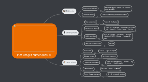 Mind Map: Mes usages numériques