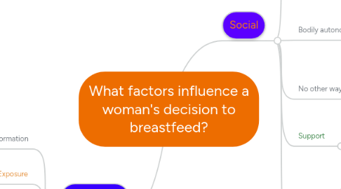 Mind Map: What factors influence a woman's decision to breastfeed?