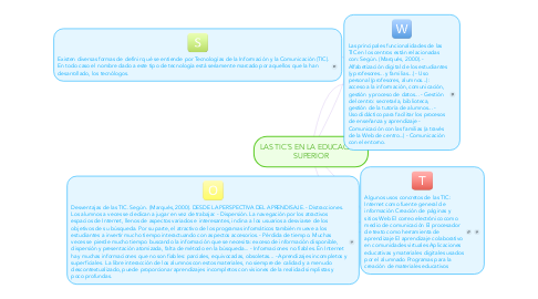 Mind Map: LAS TIC´S EN LA EDUCACIÓN SUPERIOR