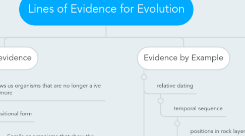 Mind Map: Lines of Evidence for Evolution