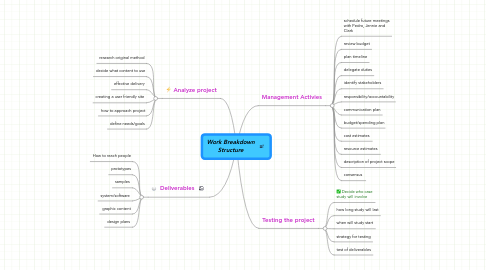 Mind Map: Work Breakdown Structure