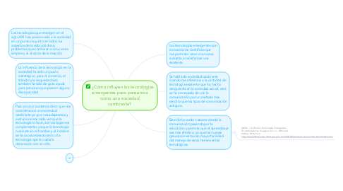 Mind Map: ¿Cómo influyen las tecnologías emergentes para pensarnos como una sociedad cambiante?