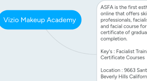 Mind Map: Vizio Makeup Academy