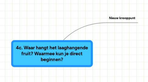 Mind Map: 4c. Waar hangt het laaghangende fruit? Waarmee kun je direct beginnen?