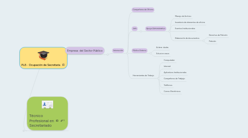 Mind Map: PLE-  Ocupación de Secretaria