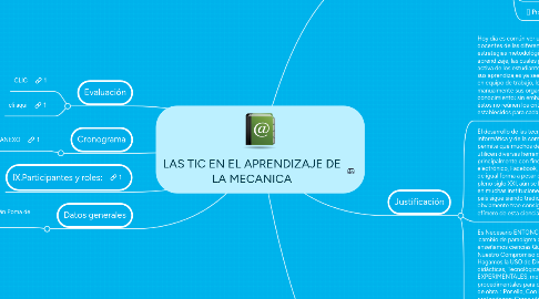 Mind Map: LAS TIC EN EL APRENDIZAJE DE LA MECANICA