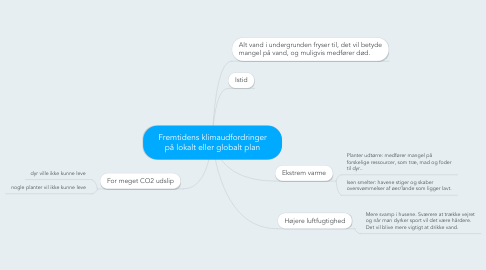 Mind Map: Fremtidens klimaudfordringer på lokalt eller globalt plan