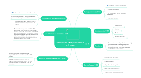 Mind Map: Gestión y Configuración del software