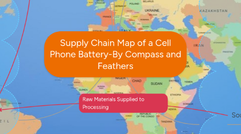 Mind Map: Supply Chain Map of a Cell Phone Battery-By Compass and Feathers