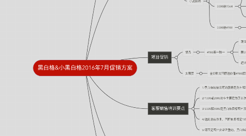 Mind Map: 黑白格&小黑白格2016年7月促销方案