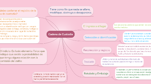 Mind Map: Cadena de Custodia