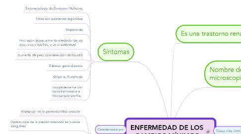 Mind Map: ENFERMEDAD DE LOS CAMBIOS MÍNIMOS