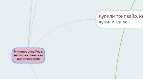 Mind Map: Миниворонка Роза. Автолонч. Внешняя лидогенерация