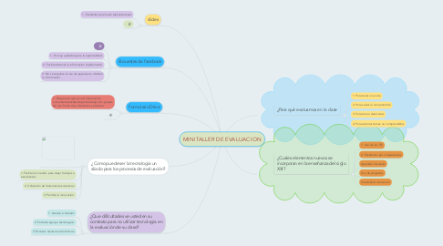 Mind Map: MINITALLER DE EVALUACION