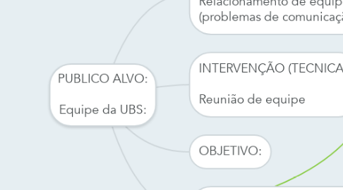 Mind Map: PUBLICO ALVO:  Equipe da UBS: