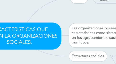 Mind Map: CARACTERISTICAS QUE DEFINEN LA ORGANIZACIONES SOCIALES.