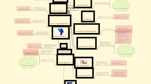 Mind Map: Special Education Categories identified by the IDEA